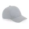Casquette 5 panneaux en coton organique ajustable, panneaux avant structurés, 256 g/m²