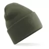 Bonnet à large revers en polyester recyclé, tricot double épaisseur