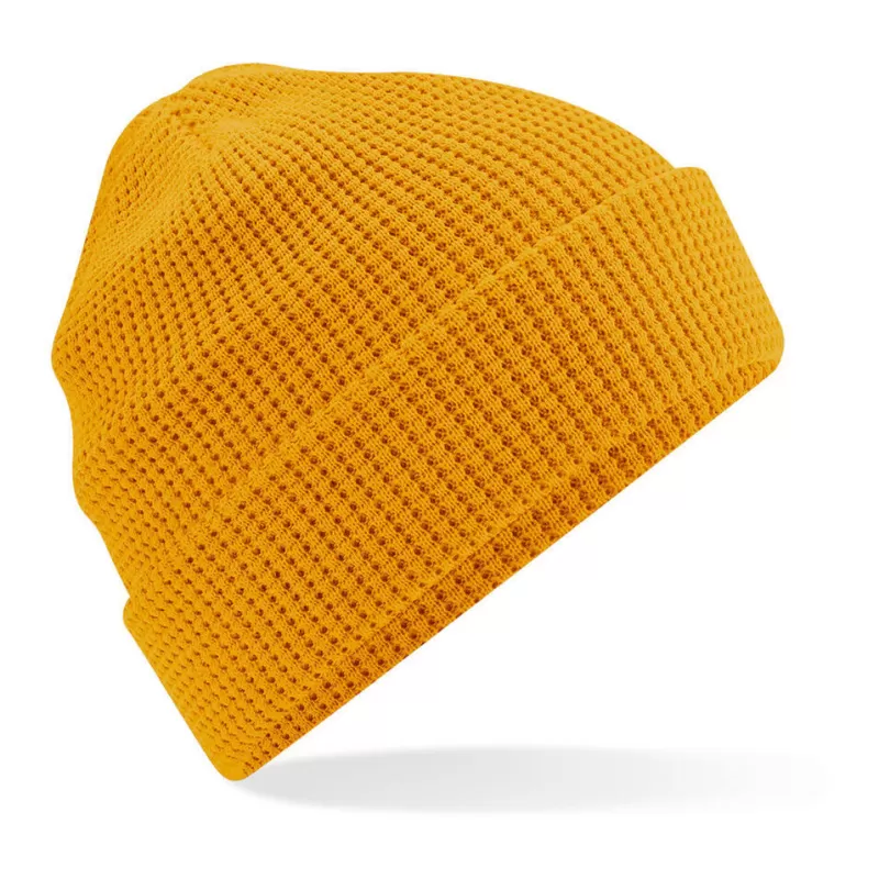 Bonnet nid d'abeille doublé avec rabat en coton organique léger et respirant