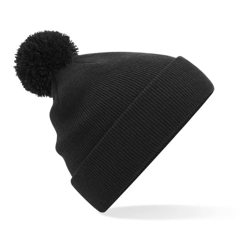 Bonnet enfant pompon uni en polyacrylique doux, tricot double épaisseur