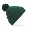 Bonnet enfant pompon uni en polyacrylique doux, tricot double épaisseur