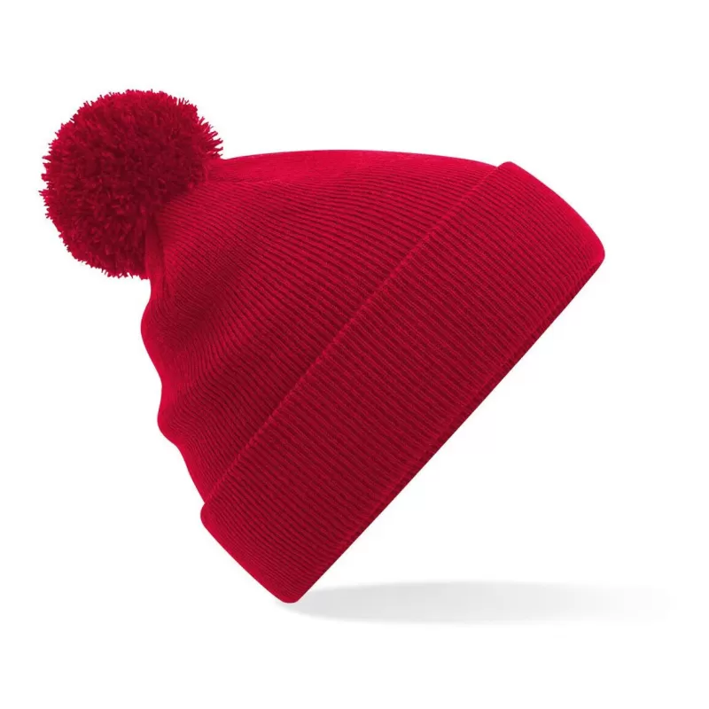 Bonnet enfant pompon uni en polyacrylique doux, tricot double épaisseur