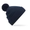 Bonnet enfant pompon uni en polyacrylique doux, tricot double épaisseur