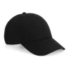 Casquette 6 panneaux coton biologique réglable, visière préformée, 255 g/m²