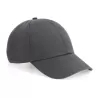 Casquette 6 panneaux coton biologique réglable, visière préformée, 255 g/m²