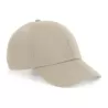 Casquette 6 panneaux coton biologique réglable, visière préformée, 255 g/m²