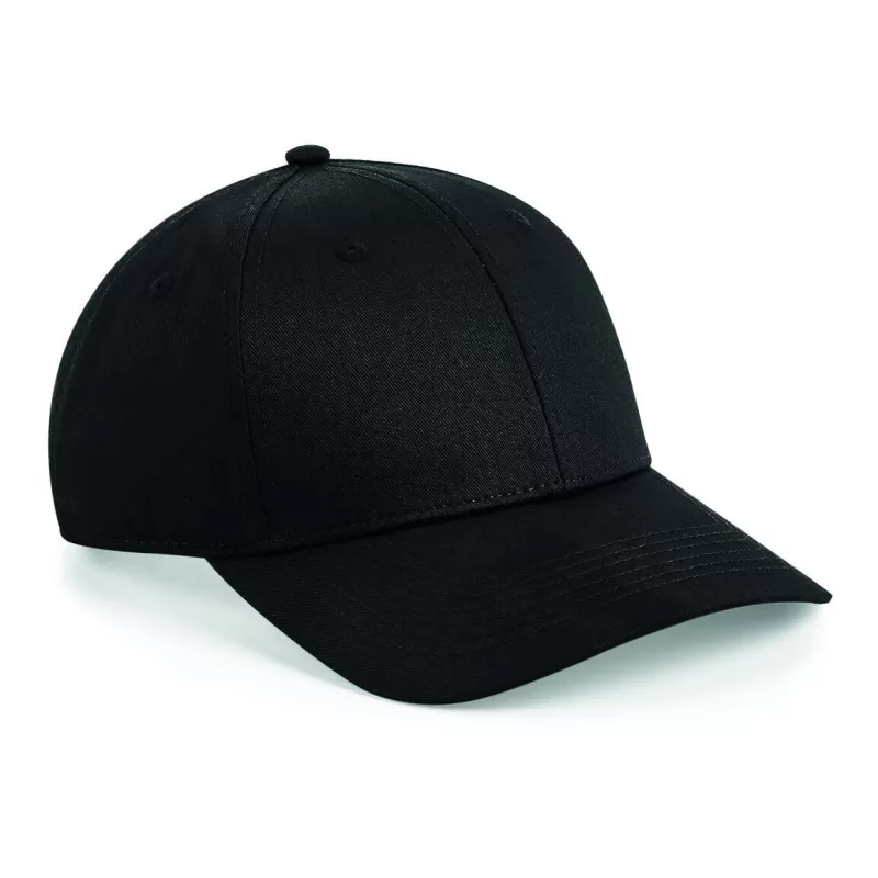 Casquette 6 panneaux, visière incurvée, œillets cousus, ajustable par patte, 240 g/m²