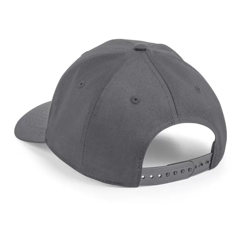 Casquette 6 panneaux, visière incurvée, œillets cousus, ajustable par patte, 240 g/m²