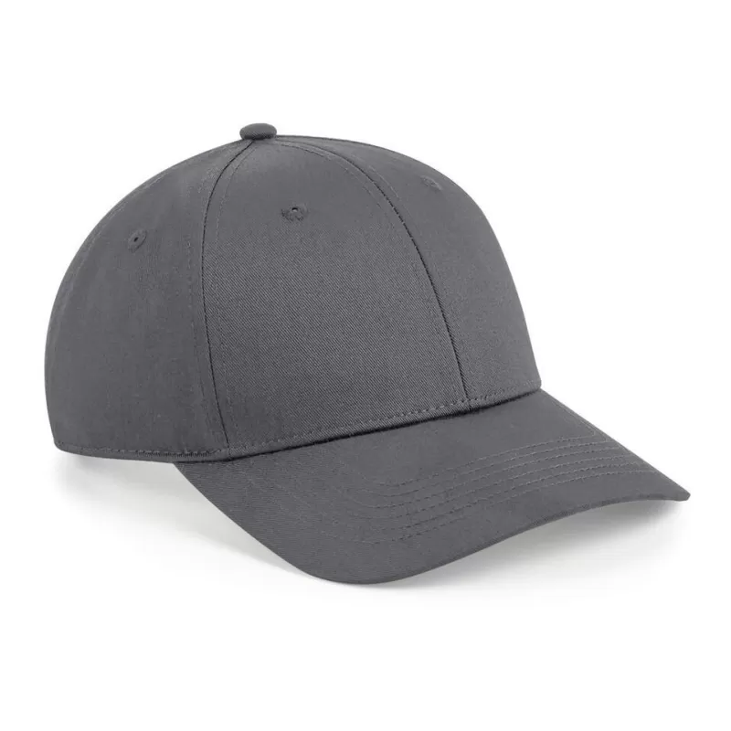 Casquette 6 panneaux, visière incurvée, œillets cousus, ajustable par patte, 240 g/m²