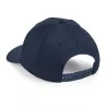 Casquette 6 panneaux, visière incurvée, œillets cousus, ajustable par patte, 240 g/m²