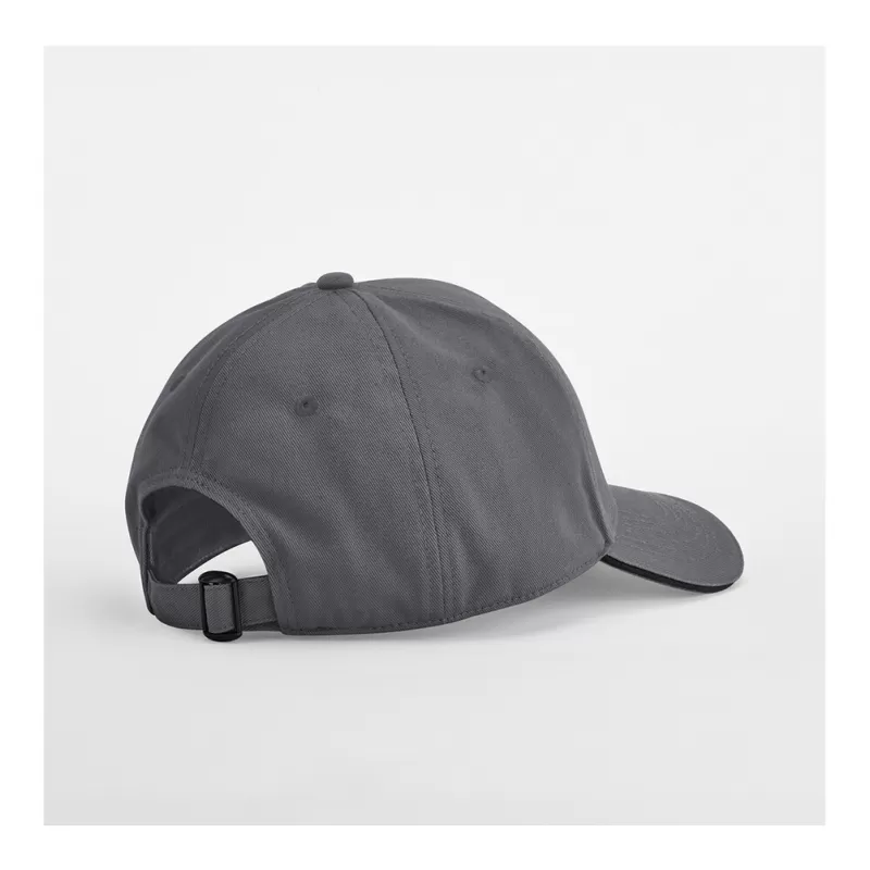 Casquette 5 panneaux en coton organique, visière courbée avec liseré contrasté