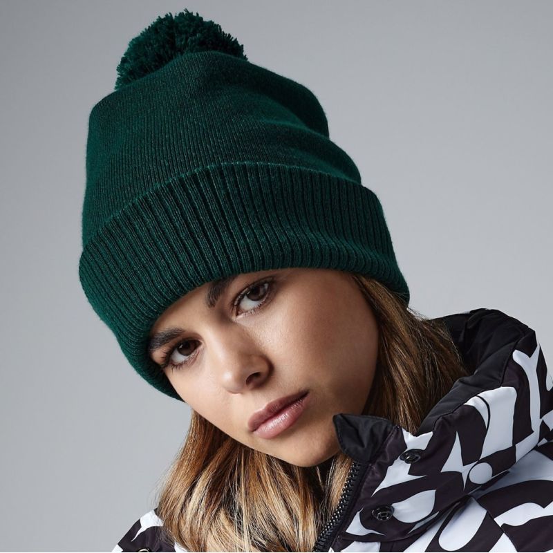 Bonnet thermique avec pompon doublé en micropolaire