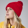 Bonnet en coton biologique doublé avec pompon, style réversible