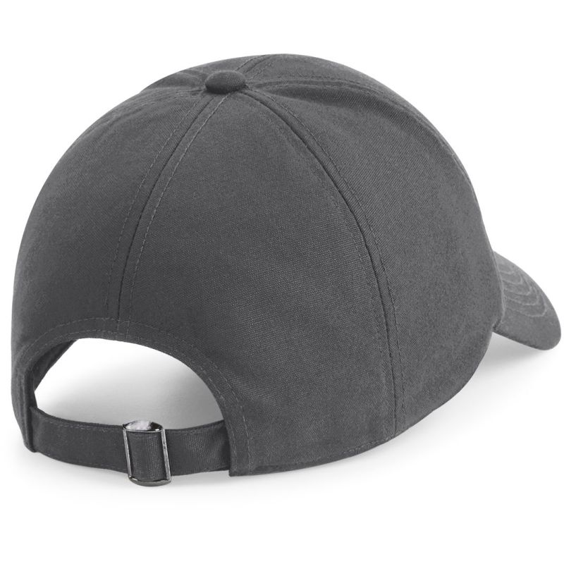 Casquette 6 panneaux coton biologique réglable, visière préformée, 255 g/m²