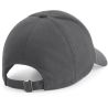 Casquette 6 panneaux coton biologique réglable, visière préformée, 255 g/m²