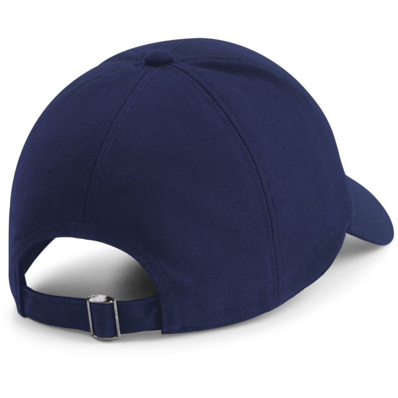 Casquette 6 panneaux coton biologique réglable, visière préformée, 255 g/m²