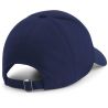 Casquette 6 panneaux coton biologique réglable, visière préformée, 255 g/m²