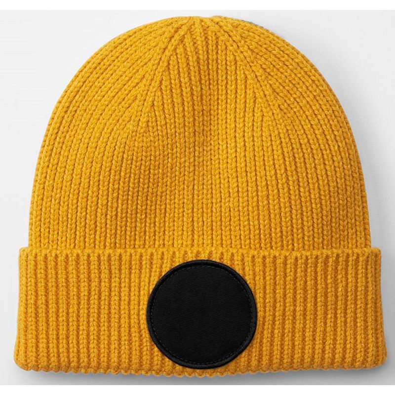 Bonnet à patch circulaire en polyester recyclé, tricoté et confortable