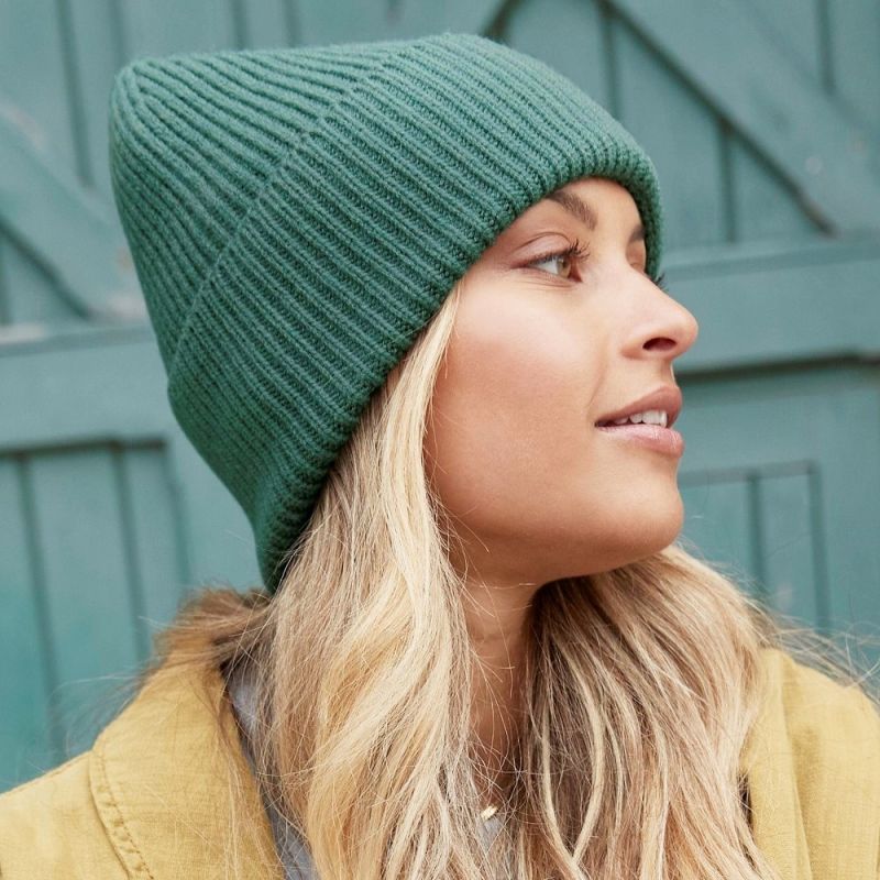 Bonnet à revers oversize polyester recyclé, simple épaisseur