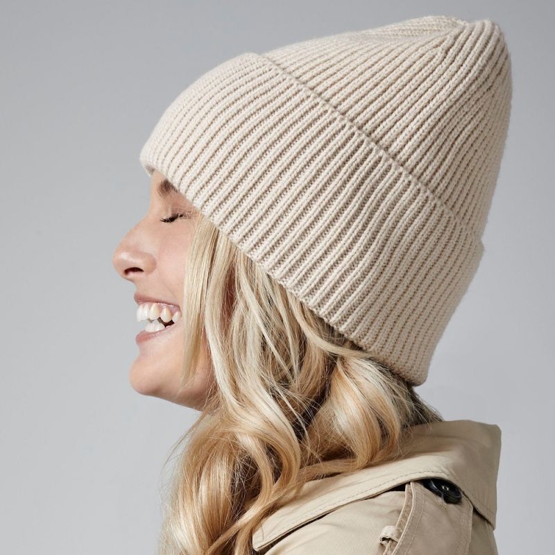 Bonnet à revers oversize polyester recyclé, simple épaisseur