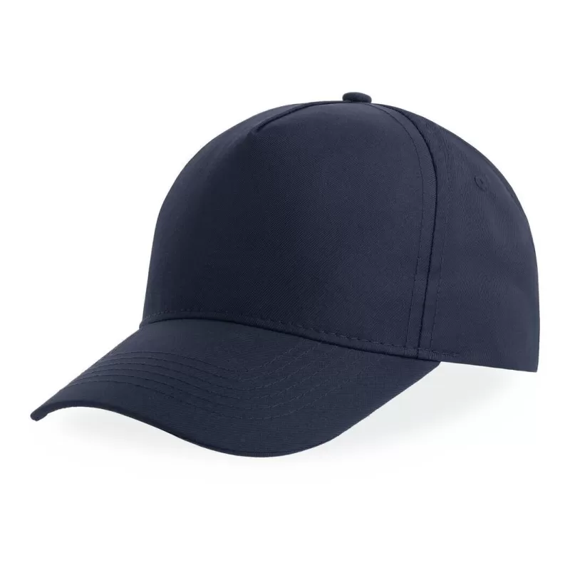 Casquette baseball 5 pans en polyester recyclé, visière courbée, 220 g/m²