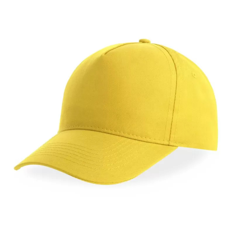 Casquette baseball 5 pans en polyester recyclé, visière courbée, 220 g/m²