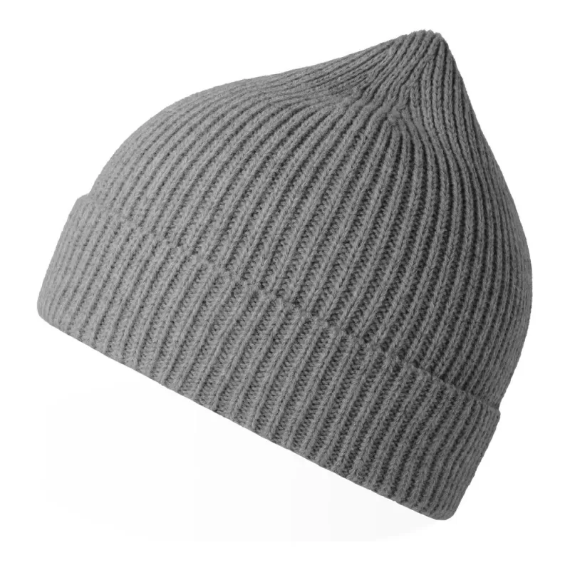 Bonnet en polyester recyclé Andy Beanie, maille fine, avec rabat, 82 g/m²