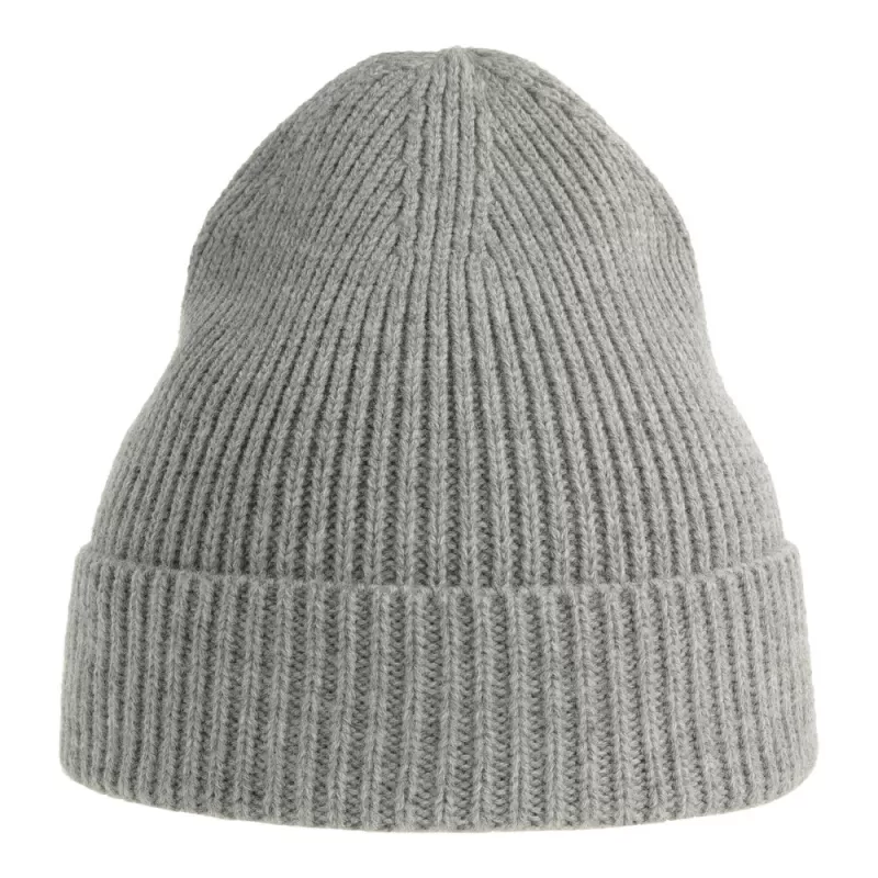Bonnet en polyester recyclé Andy Beanie, maille fine, avec rabat, 82 g/m²