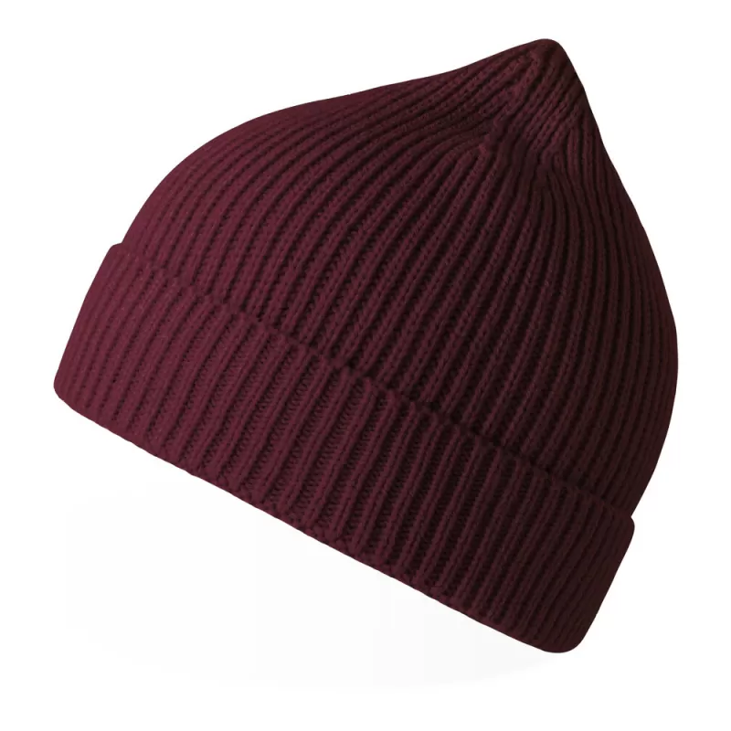 Bonnet en polyester recyclé Andy Beanie, maille fine, avec rabat, 82 g/m²