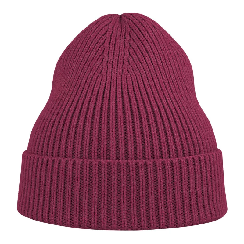 Bonnet en polyester recyclé Andy Beanie, maille fine, avec rabat, 82 g/m²