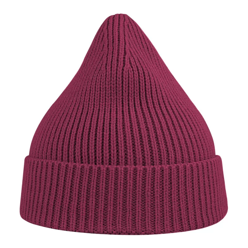 Bonnet en polyester recyclé Andy Beanie, maille fine, avec rabat, 82 g/m²