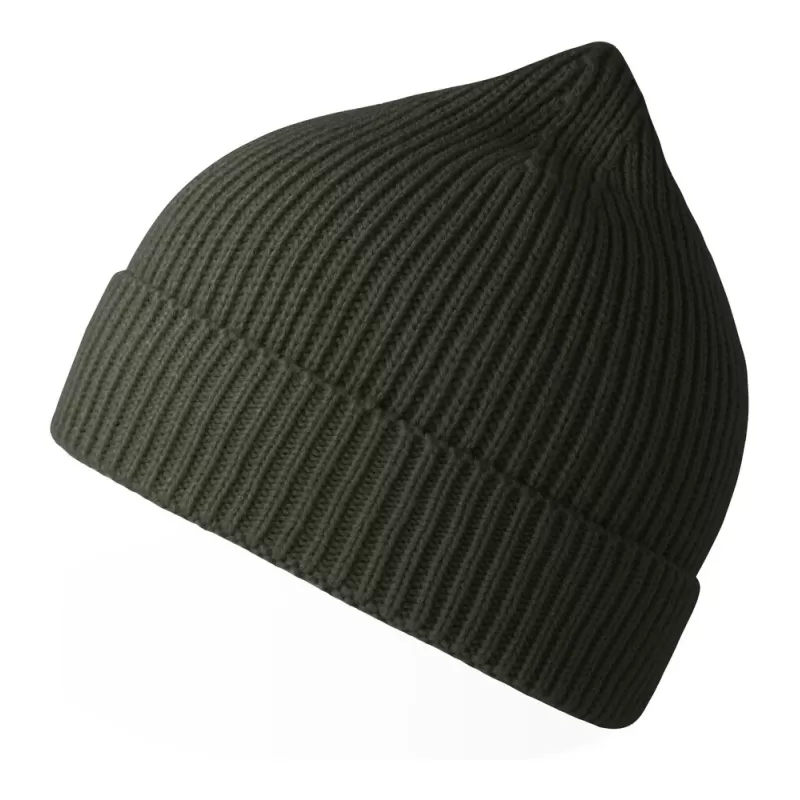 Bonnet en polyester recyclé Andy Beanie, maille fine, avec rabat, 82 g/m²