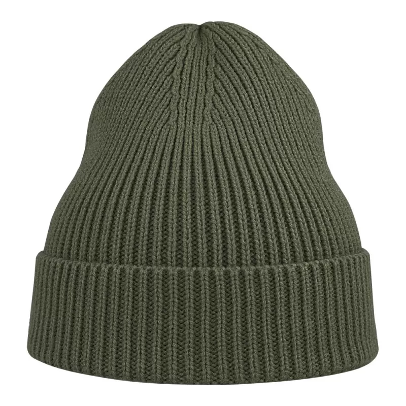 Bonnet en polyester recyclé Andy Beanie, maille fine, avec rabat, 82 g/m²