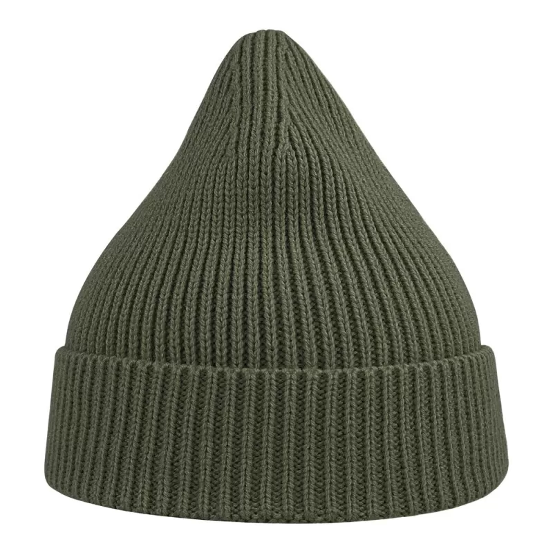 Bonnet en polyester recyclé Andy Beanie, maille fine, avec rabat, 82 g/m²