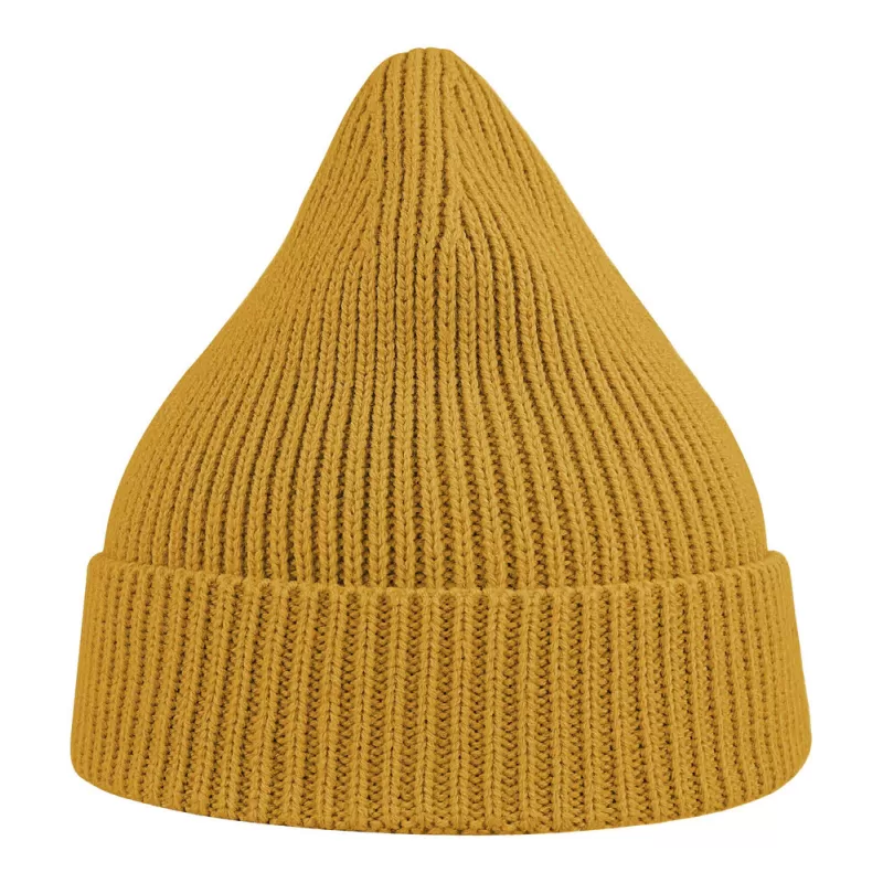 Bonnet en polyester recyclé Andy Beanie, maille fine, avec rabat, 82 g/m²