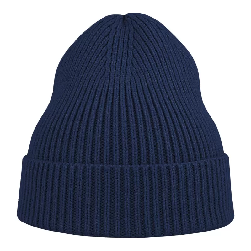 Bonnet en polyester recyclé Andy Beanie, maille fine, avec rabat, 82 g/m²