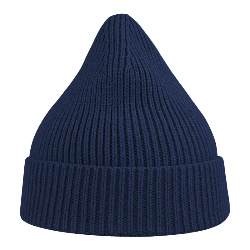 Bonnet en polyester recyclé Andy Beanie, maille fine, avec rabat, 82 g/m²