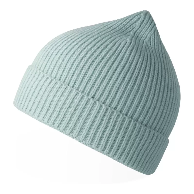 Bonnet en polyester recyclé Andy Beanie, maille fine, avec rabat, 82 g/m²