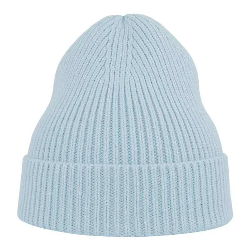 Bonnet en polyester recyclé Andy Beanie, maille fine, avec rabat, 82 g/m²