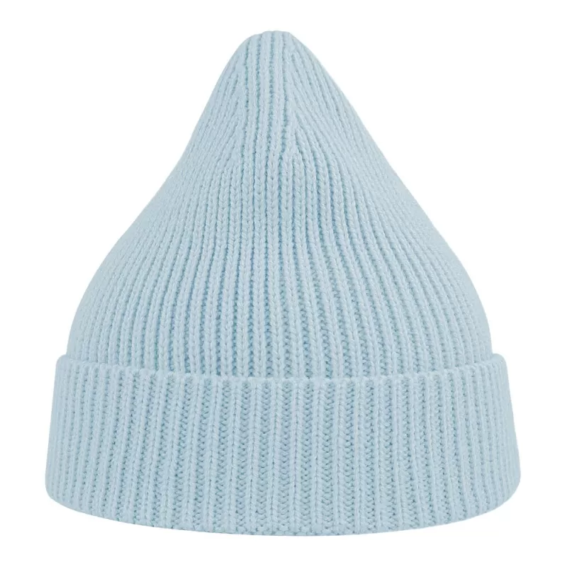 Bonnet en polyester recyclé Andy Beanie, maille fine, avec rabat, 82 g/m²