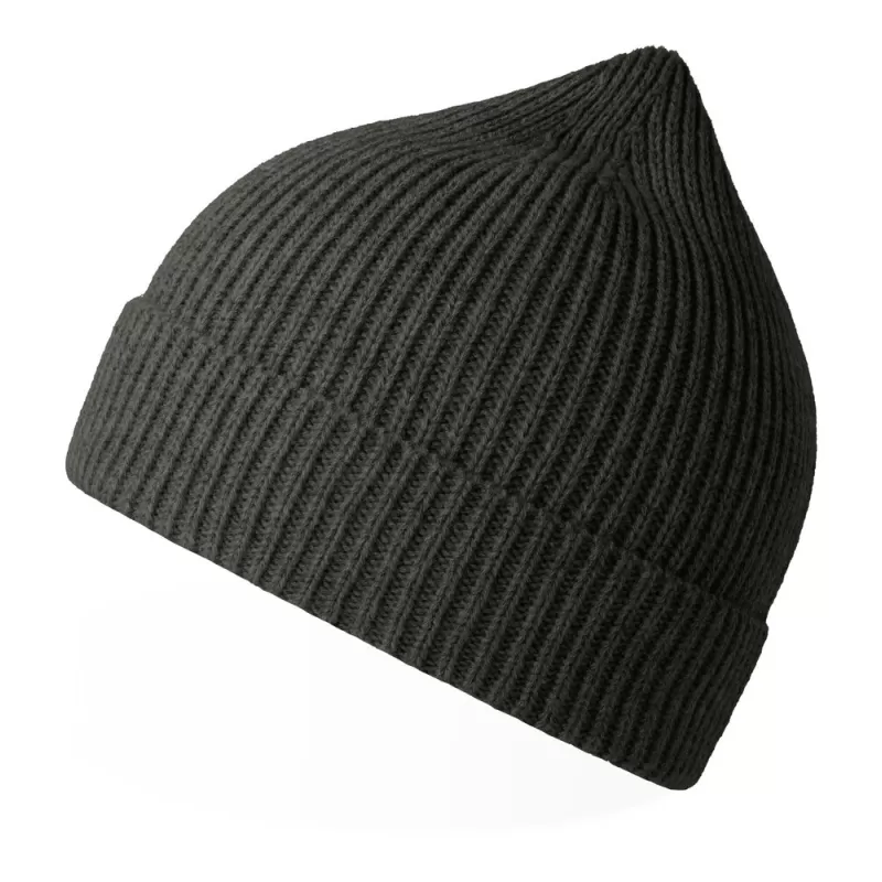 Bonnet en polyester recyclé Andy Beanie, maille fine, avec rabat, 82 g/m²
