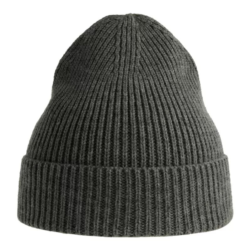 Bonnet en polyester recyclé Andy Beanie, maille fine, avec rabat, 82 g/m²