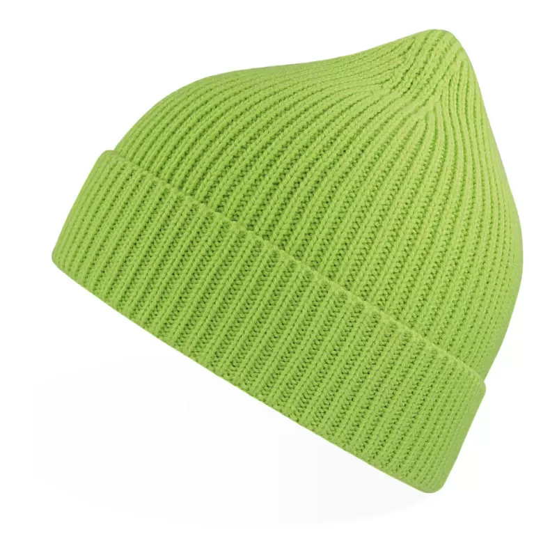Bonnet en polyester recyclé Andy Beanie, maille fine, avec rabat, 82 g/m²