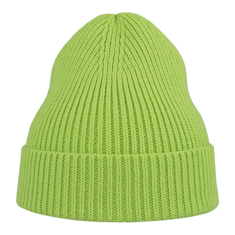 Bonnet en polyester recyclé Andy Beanie, maille fine, avec rabat, 82 g/m²