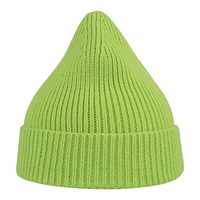 Bonnet en polyester recyclé Andy Beanie, maille fine, avec rabat, 82 g/m²