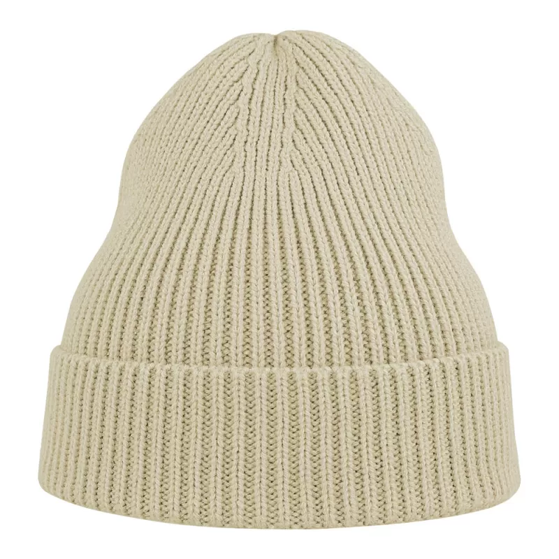 Bonnet en polyester recyclé Andy Beanie, maille fine, avec rabat, 82 g/m²