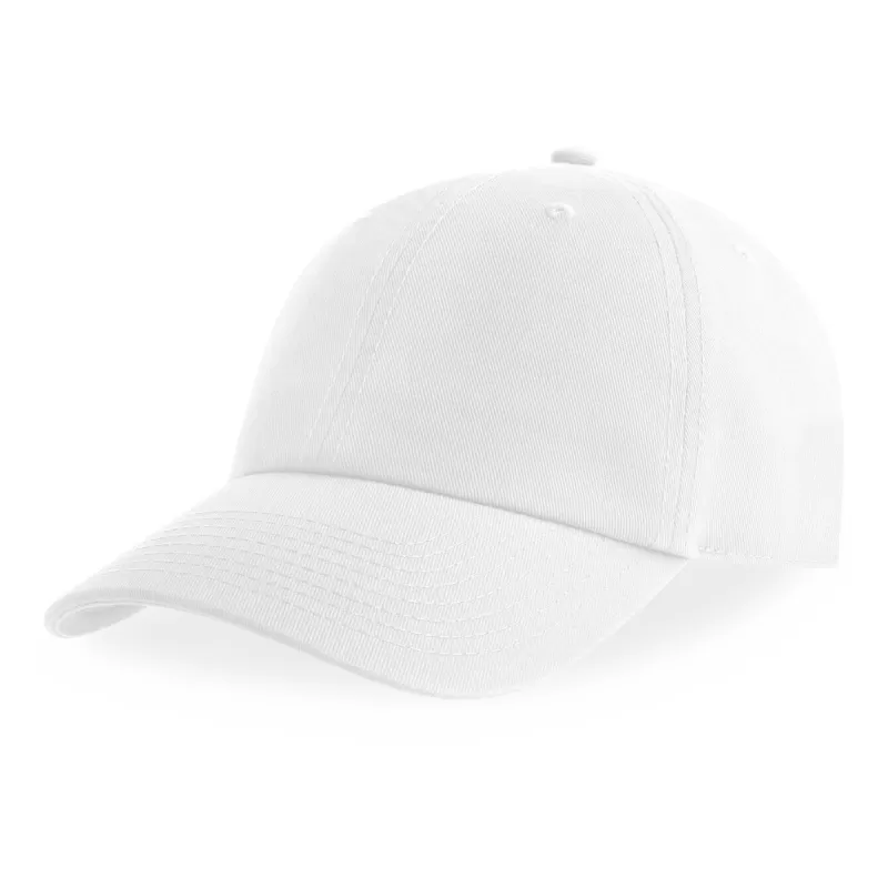 Casquette 6 pans en coton bio déstructurée avec visière incurvée, 270 g/m²