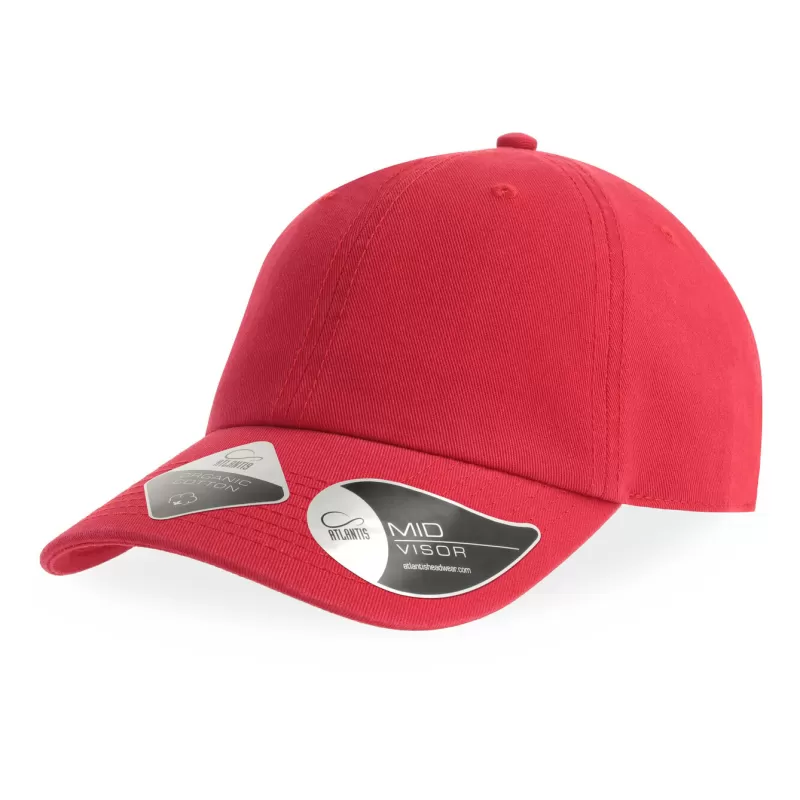 Casquette 6 pans en coton bio déstructurée avec visière incurvée, 270 g/m²