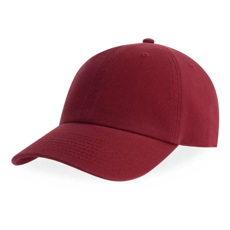 Casquette 6 pans en coton bio déstructurée avec visière incurvée, 270 g/m²