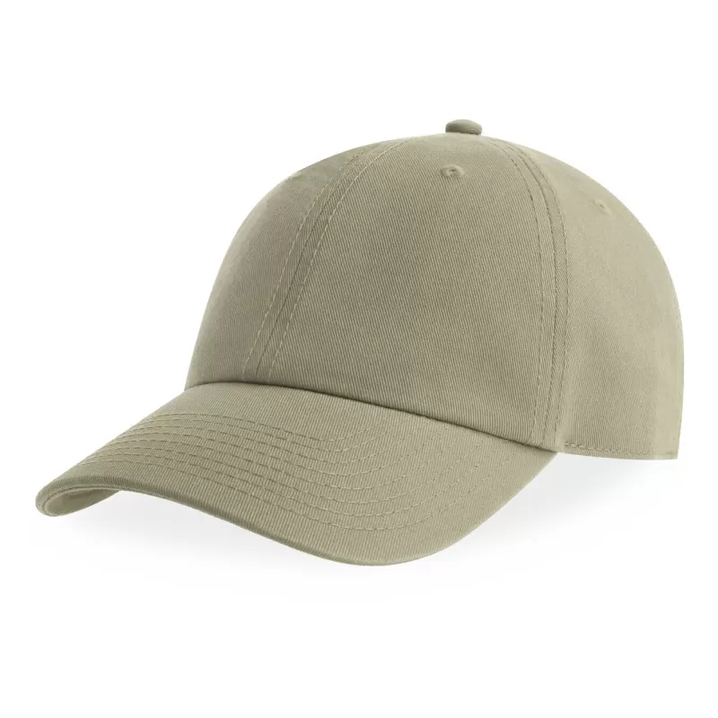 Casquette 6 pans en coton bio déstructurée avec visière incurvée, 270 g/m²